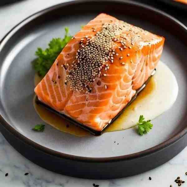 Маринованная семга запеченная в кунжуте